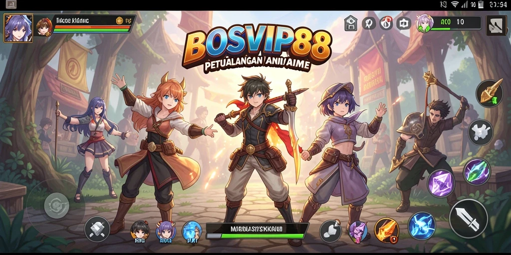 Screenshot utama BOSVIP88 menunjukkan aksi seru dengan karakter Anime yang dinamis.