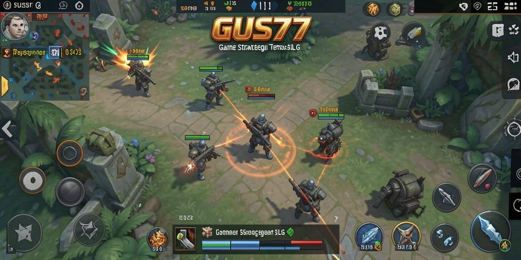 Screenshot gameplay GUS77 yang menampilkan pertarungan strategis yang mendebarkan.
