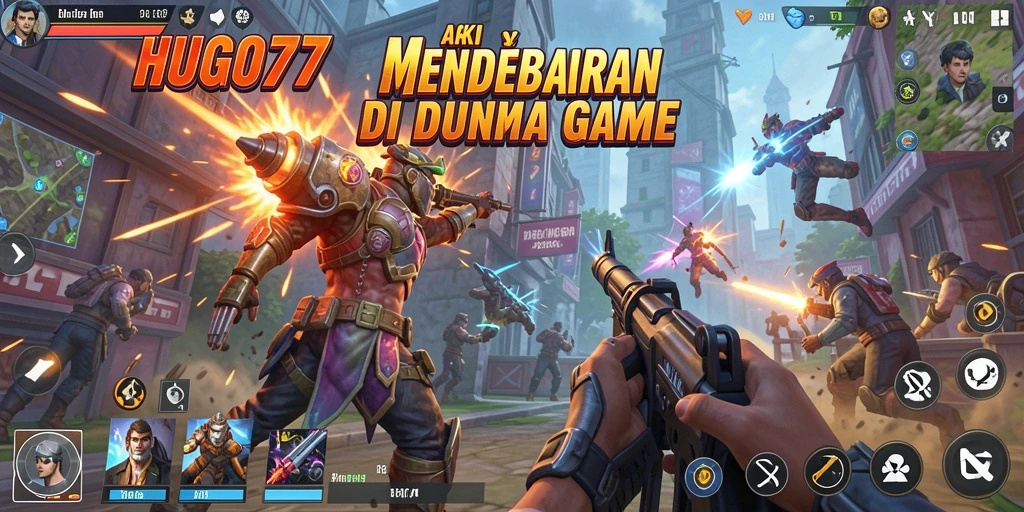 Screenshot HUGO77 menampilkan aksi mendebarkan dalam pertarungan karakter.