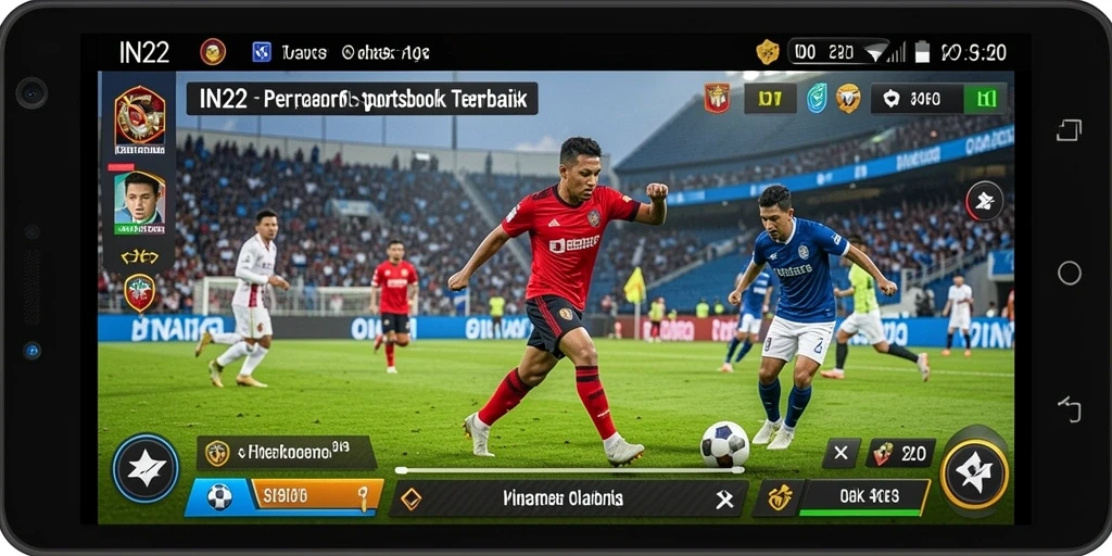 Tampilan screenshot IN22 menunjukkan aksi taruhan olahraga yang mendebarkan.