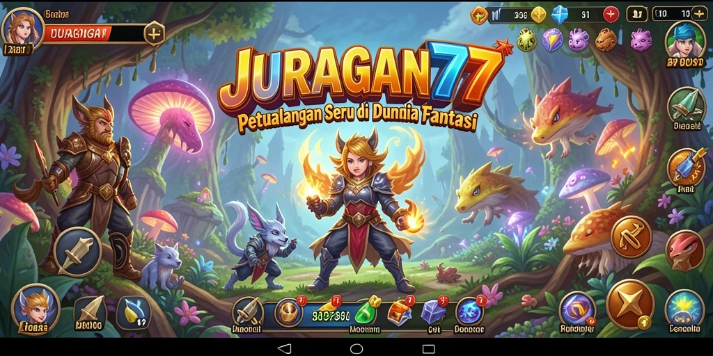 Screenshot JURAGAN77 menampilkan karakter utama dalam pertempuran seru.