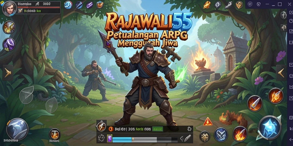 Tampilan menakjubkan dari gameplay ARPG RAJAWALI55 yang memikat.